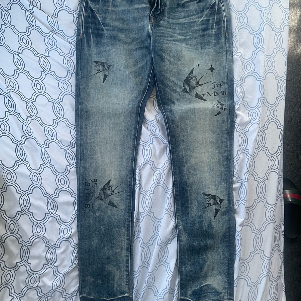 PRPS distressed stretch skinny jeans. Never worn. A little too skinny for me.